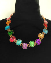 Load image into Gallery viewer, Rainbow Jewelled Stone Necklace
