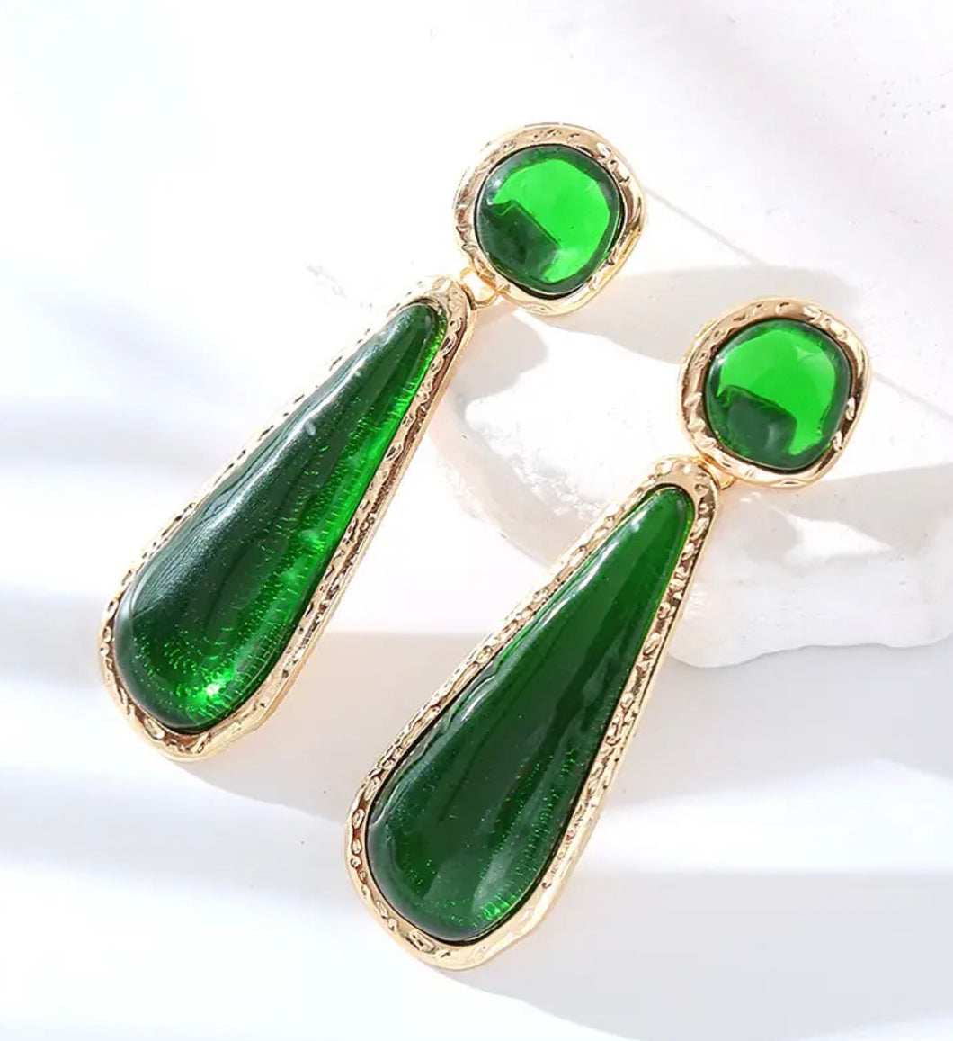Green Teardrop Earrings – Olivia Divine