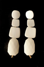 Load image into Gallery viewer, Long White Acrylic Bead Earrings
