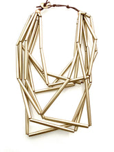 Load image into Gallery viewer, Gold Tube Abstract Necklace
