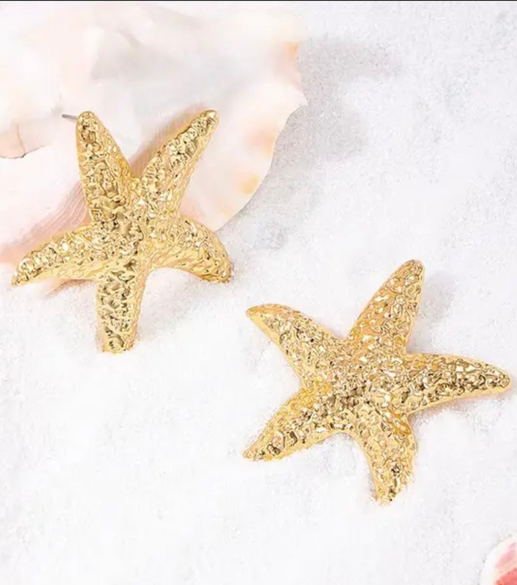 Gold Starfish Earrings