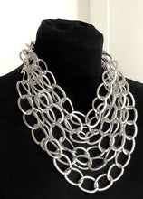 Load image into Gallery viewer, Chunky Silver Layered Chain Statement Necklace
