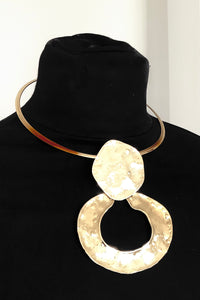 Gold Hammered Torque Necklace