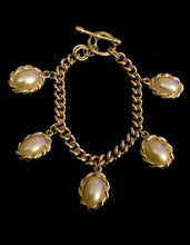 Load image into Gallery viewer, Vintage Faux Pearl Charm Bracelet

