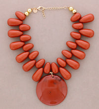 Load image into Gallery viewer, Rust Resin Pendant Necklace
