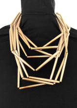 Load image into Gallery viewer, Gold Tube Abstract Necklace
