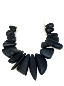 Chunky Black Abstract Statement Necklace
