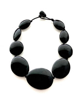 Load image into Gallery viewer, Black Acrylic Pebble Necklace
