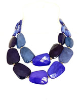Load image into Gallery viewer, Chunky Blue Faceted Bead Statement Necklace
