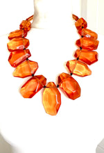 Load image into Gallery viewer, Orange Abstract Acrylic Statement Necklace
