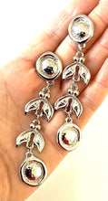 Load image into Gallery viewer, Vintage Long Silver Drop Earrings
