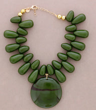 Load image into Gallery viewer, Green Resin Pendant Necklace
