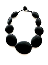 Load image into Gallery viewer, Black Acrylic Pebble Necklace
