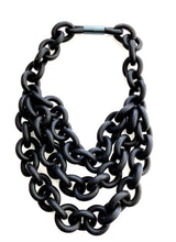Load image into Gallery viewer, Black Layered Rubber Chain Necklace
