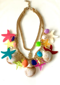 Starfish and Sea Shell Statement Necklace