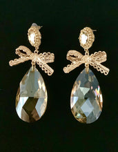 Load image into Gallery viewer, Gold Bow Statement Earrings

