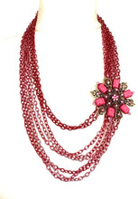 Load image into Gallery viewer, Pink Brooch Chain Necklace
