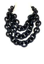 Load image into Gallery viewer, Black Layered Rubber Chain Necklace
