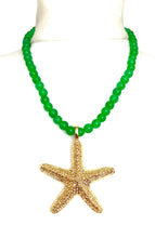 Load image into Gallery viewer, Green And Gold Starfish Necklace
