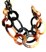 Load image into Gallery viewer, Black and Brown Double Acrylic Chain Necklace
