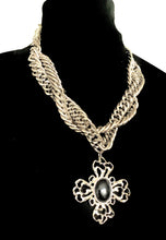 Load image into Gallery viewer, Chunky Silver Vintage Cross Pendant Necklace
