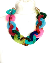 Load image into Gallery viewer, Chunky Multi Coloured Acrylic Chain Necklace
