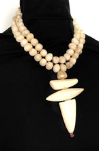 Load image into Gallery viewer, Cream Resin Tribal Pendant Necklace
