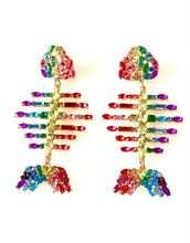 Load image into Gallery viewer, Rainbow Fishbone Earrings
