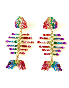 Rainbow Fishbone Earrings