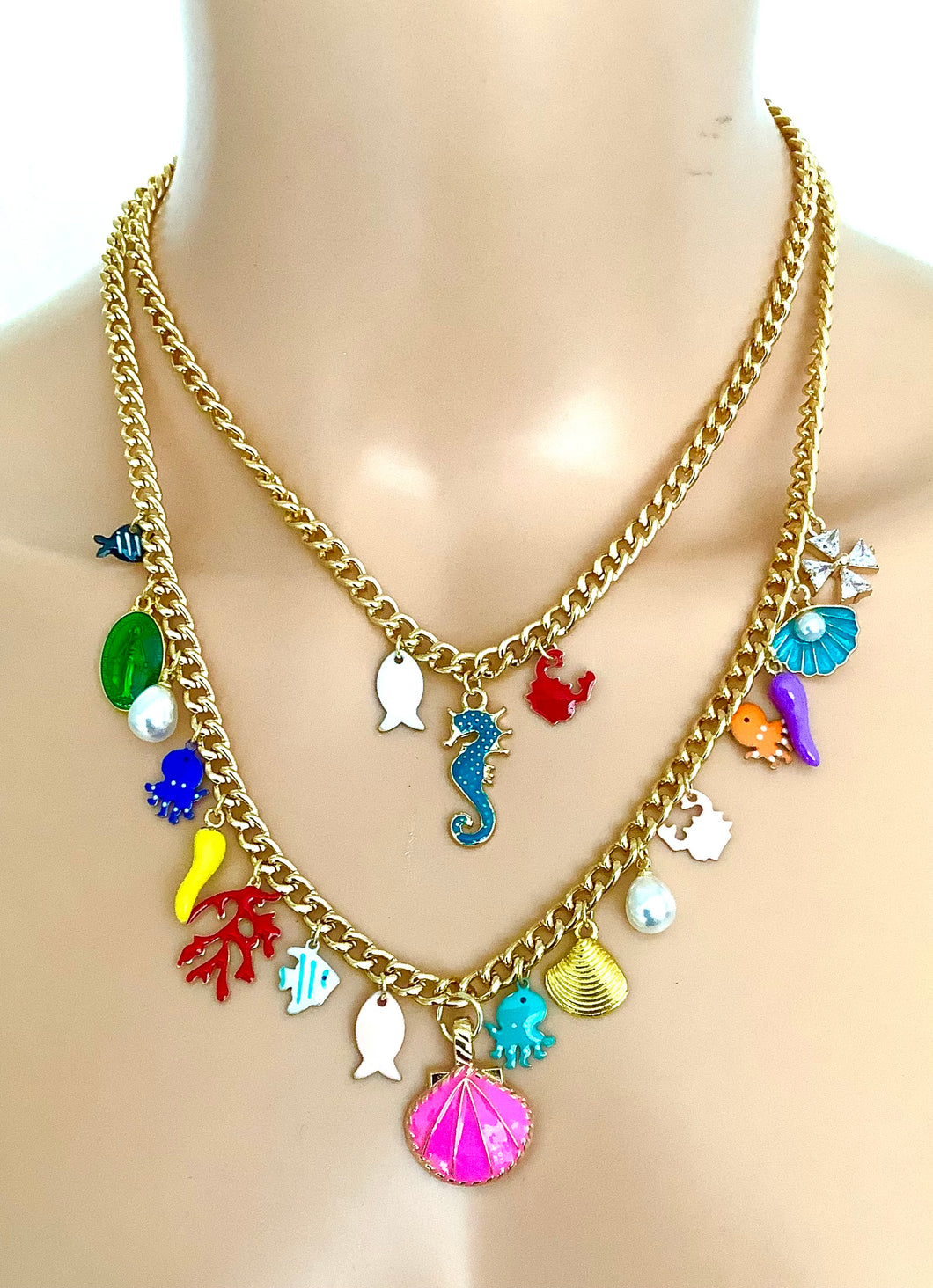 Mini Sea Life Charm Layered Necklace