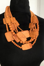 Load image into Gallery viewer, Mustard Layered Acrylic Bead Necklace
