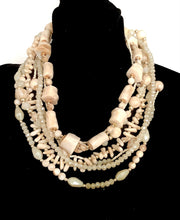 Load image into Gallery viewer, Cream Multi Layered Bead Necklace
