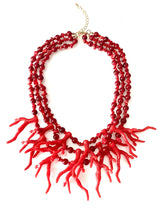 Load image into Gallery viewer, Red Acrylic Coral Necklace
