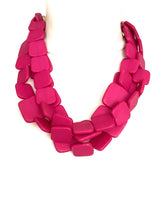 Load image into Gallery viewer, Cerise Pink Square Bead Necklace
