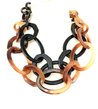 Load image into Gallery viewer, Black and Brown Double Acrylic Chain Necklace
