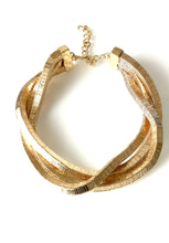 Load image into Gallery viewer, Gold Metal Twist Necklace
