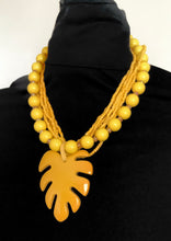 Load image into Gallery viewer, Yellow Acrylic Leaf Necklace
