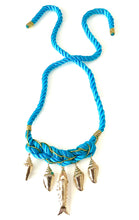 Load image into Gallery viewer, Turquoise Sea Charm Rope Necklace
