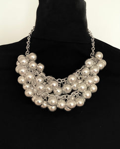 Silver Metallic Bead Necklace