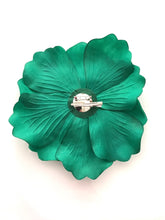 Load image into Gallery viewer, Over-Sized Emerald Green Flower Brooch Corsage
