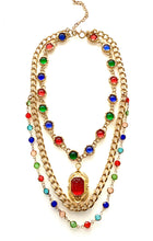 Load image into Gallery viewer, Vintage Jewelled Layered Chain Necklace
