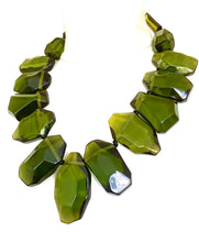 Load image into Gallery viewer, Green Abstract Acrylic Statement Necklace
