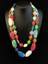 Load image into Gallery viewer, Long Double Row Acrylic Bead Necklace
