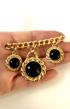 Load image into Gallery viewer, Vintage Black and Gold Brooch
