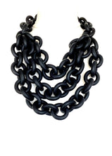 Load image into Gallery viewer, Black Layered Rubber Chain Necklace
