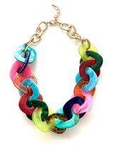Load image into Gallery viewer, Chunky Multi Coloured Acrylic Chain Necklace
