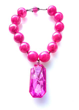 Load image into Gallery viewer, Pink Resin Bead and Gem Necklace
