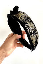 Load image into Gallery viewer, Black and Gold Bow Headband
