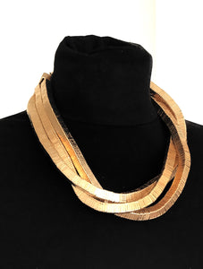 Gold Metal Twist Necklace