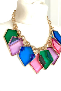 Abstract Acrylic Statement Necklace